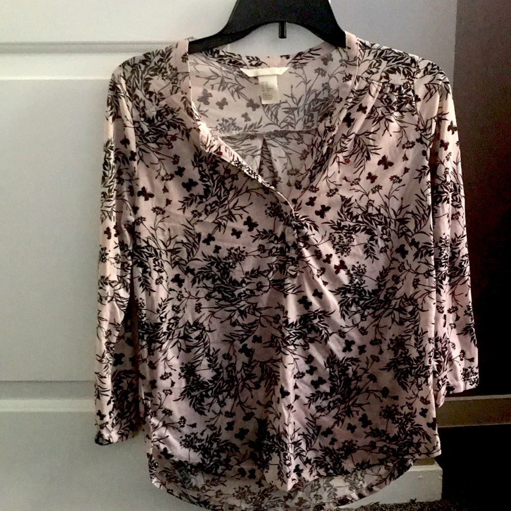 H&M floral 3/4 sleeve blouse